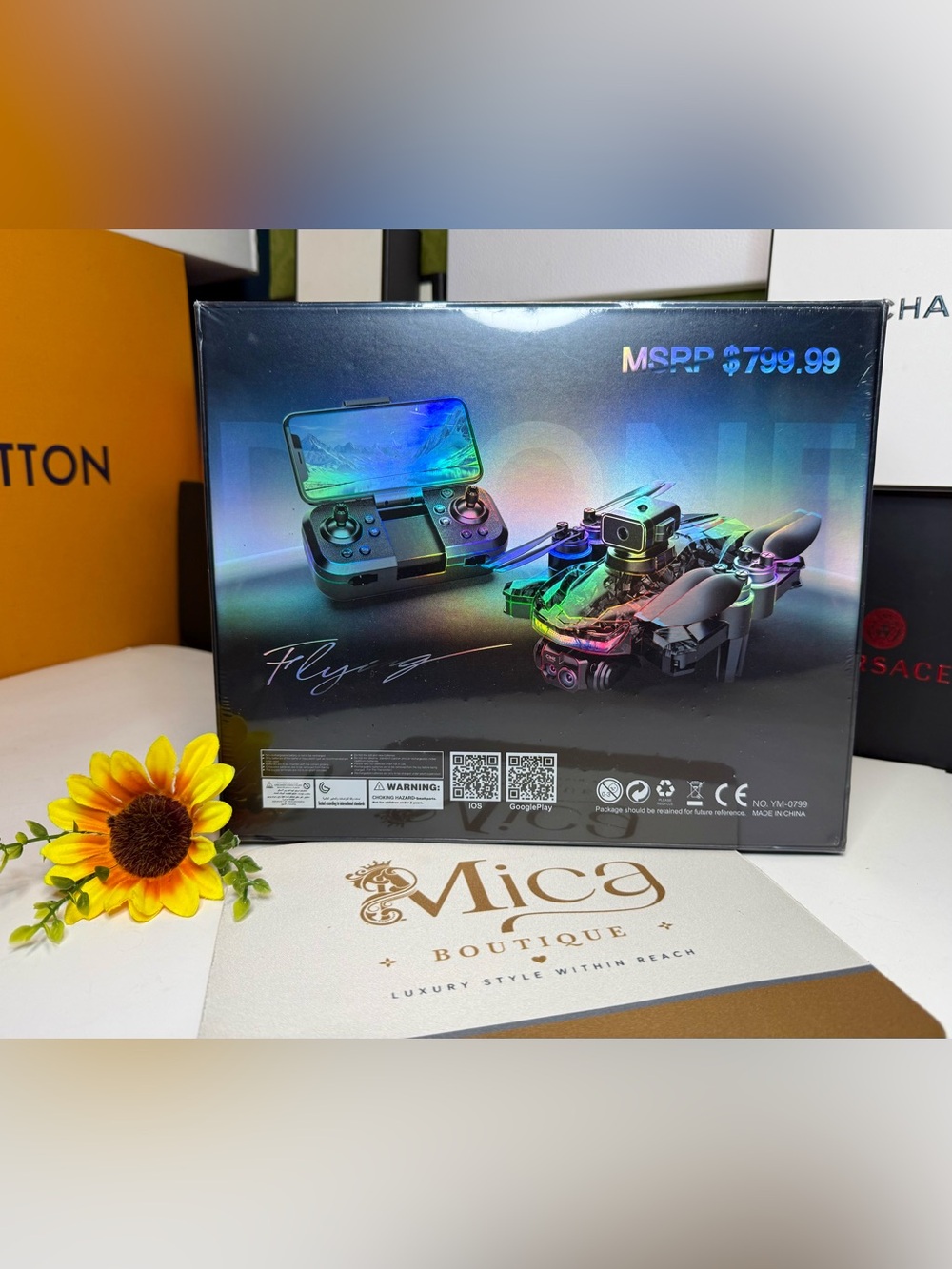 NIB Foldable RC Drone with Smartphone Controller - Black - Picture 4 of 7